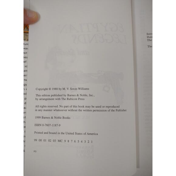 EGYPTIAN LEGENDS AND STORIES M.V. Seton-Williams 1999 Hardcover Illustrated - Picture 6 of 6